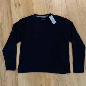 Cotton cashmere black long sleeve sweater